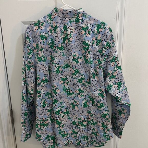 Talbots Blue Floral Button Down Shirt Size 20W NWT - Picture 5 of 12